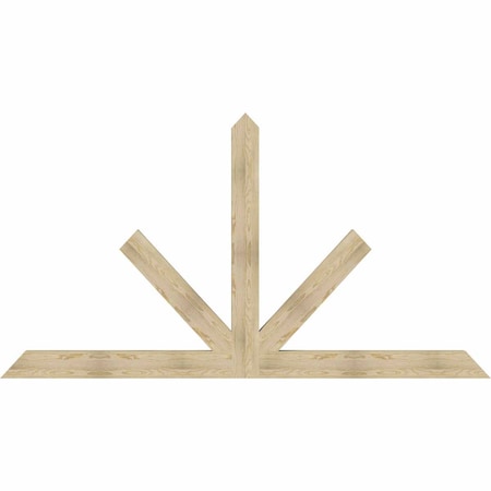 Ekena Millwork Saratoga Rough Sawn Timber Gable Bracket, Douglas Fir, 108"W x 58"H x 4"D x 6"F, 13/12 Pitch GBW108X58X0406SAR00RDF